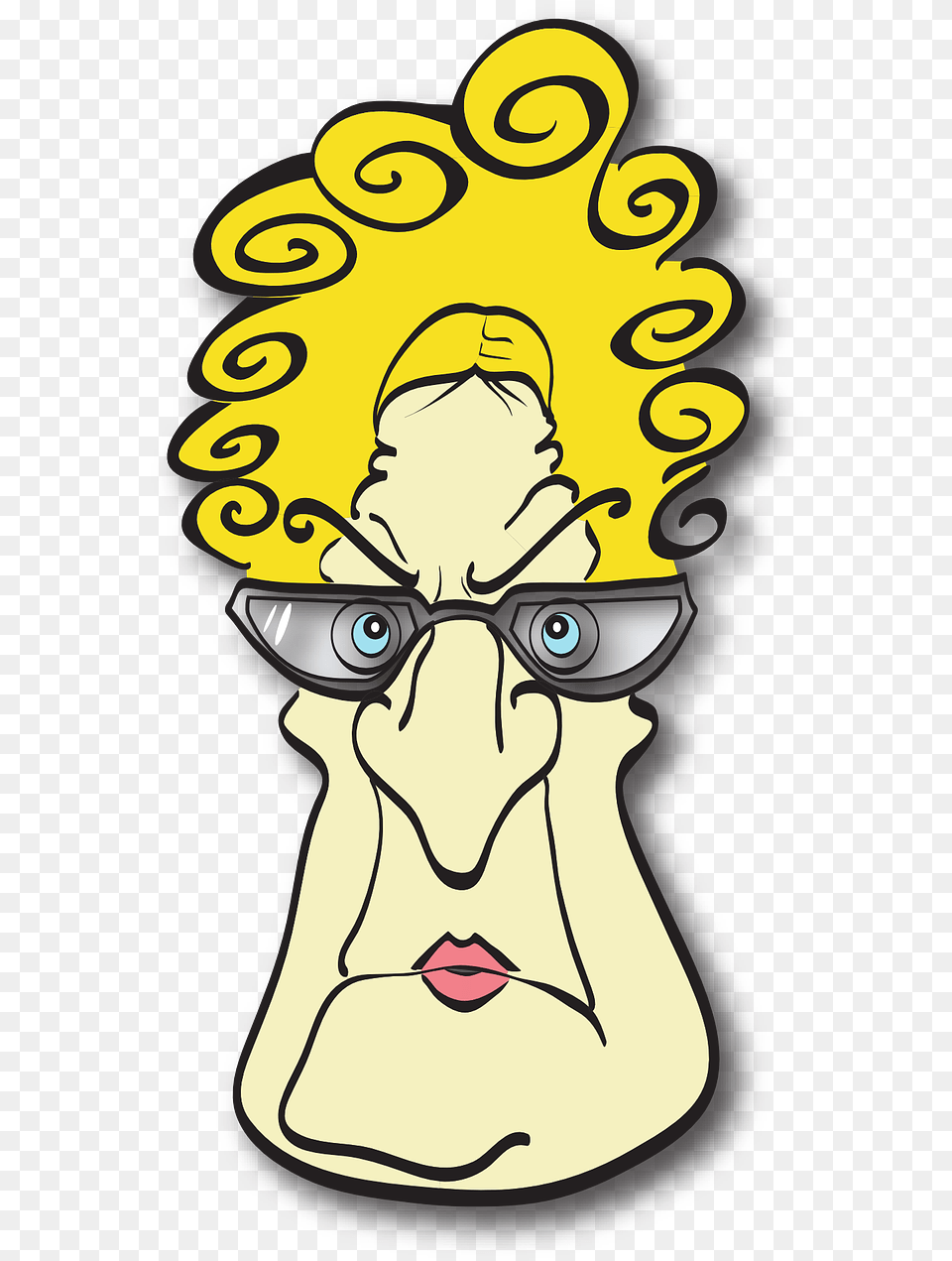 Cartoon Old Lady With Glasses, Baby, Person, Head, Face Free Png Download