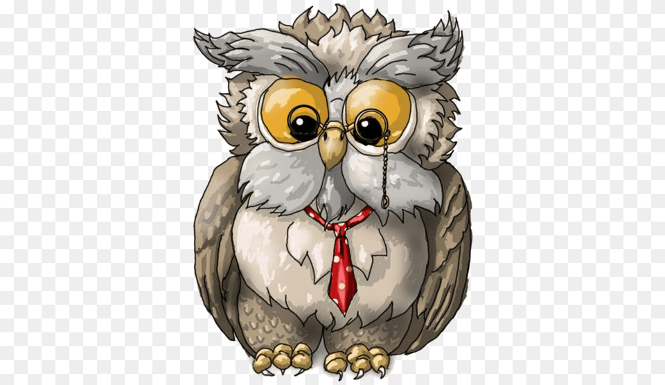 Cartoon Owl Clip Buho Viejo Dibujo, Animal, Beak, Bird, Accessories Png Image