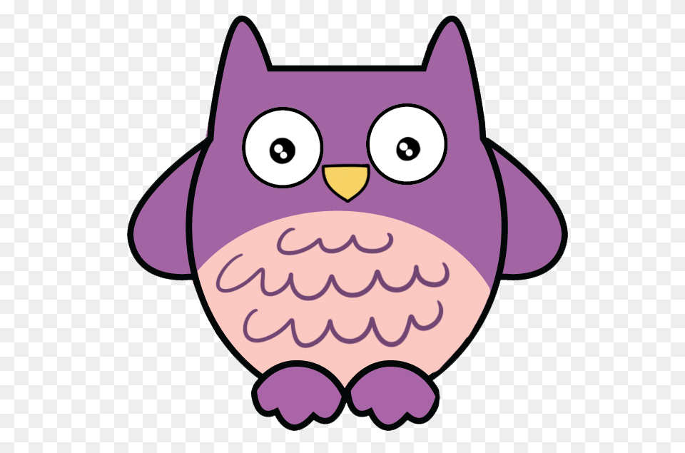 Cartoon Owl Cliparts, Purple Png Image