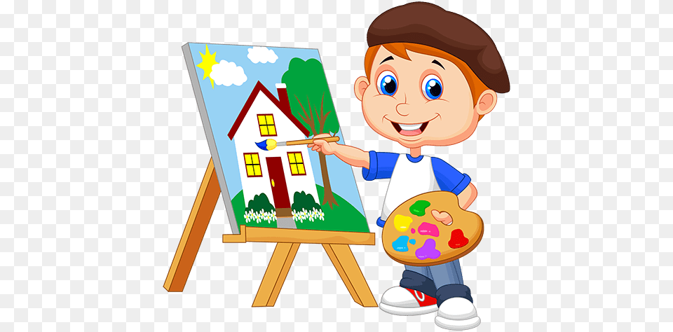 Cartoon Painter Clipart, Baby, Person, Brush, Device Free Png Download