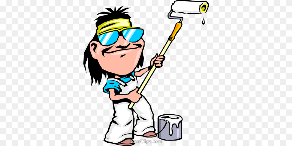 Cartoon Painter Royalty Vector Clip Art Illustration, Cleaning, Person, Baby, Accessories Png