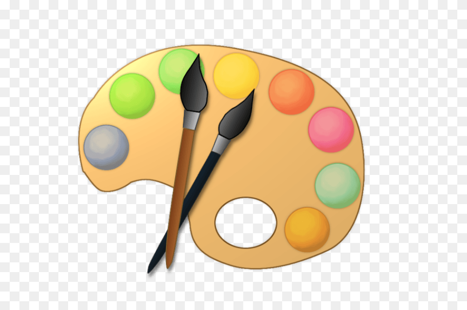 Cartoon Painting Cliparts, Paint Container, Palette, Brush, Device Png Image