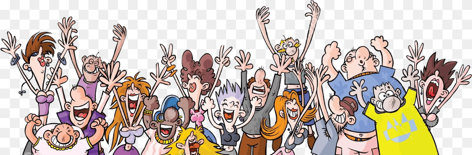 Cartoon Party People Crowd Party People Cartoon, Publication, Book, Comics, Baby Free Png Download