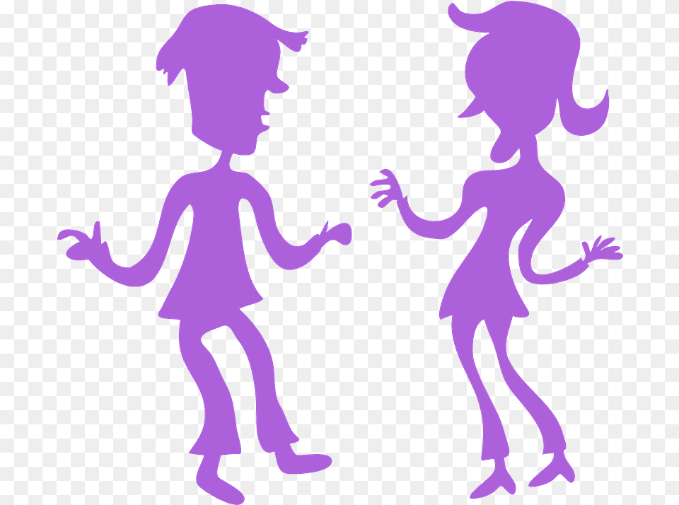 Cartoon People Talking Silhouette Cartoon, Purple, Baby, Person, Alien Free Transparent Png