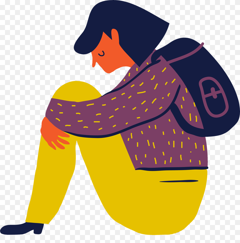 Cartoon People With Anxiety, Bag, Adult, Female, Person Png