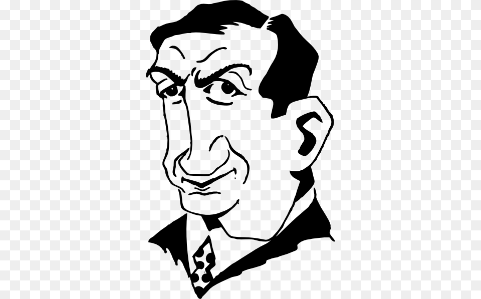 Cartoon Person Face Clip Art, Stencil, Adult, Male, Man Free Png