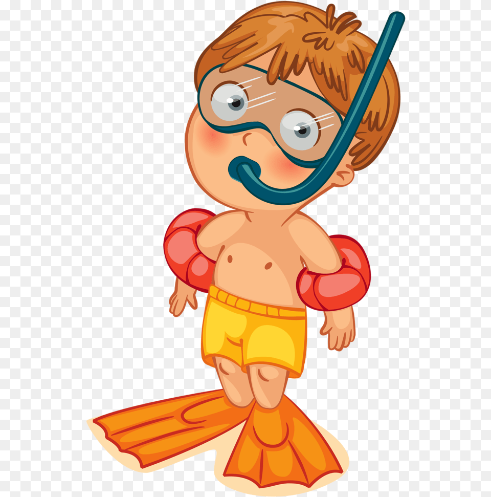 Cartoon Person Swimming, Baby, Face, Head Free Png Download