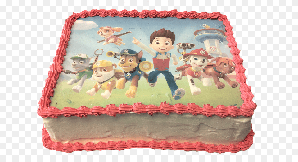 Cartoon Picture Cake Paw Patrol Window Frame Wall Stickers Wall Decal Mural, Birthday Cake, Cream, Dessert, Food Free Transparent Png
