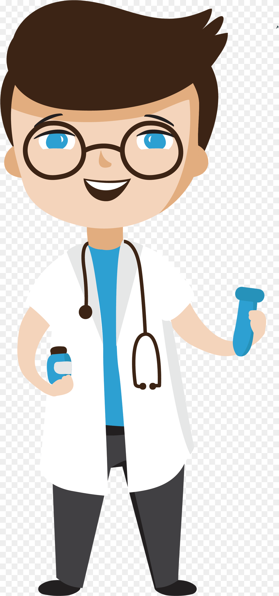 Cartoon Picture Of A Doctor Doctor Clipart, Clothing, Coat, Lab Coat, Person Free Png