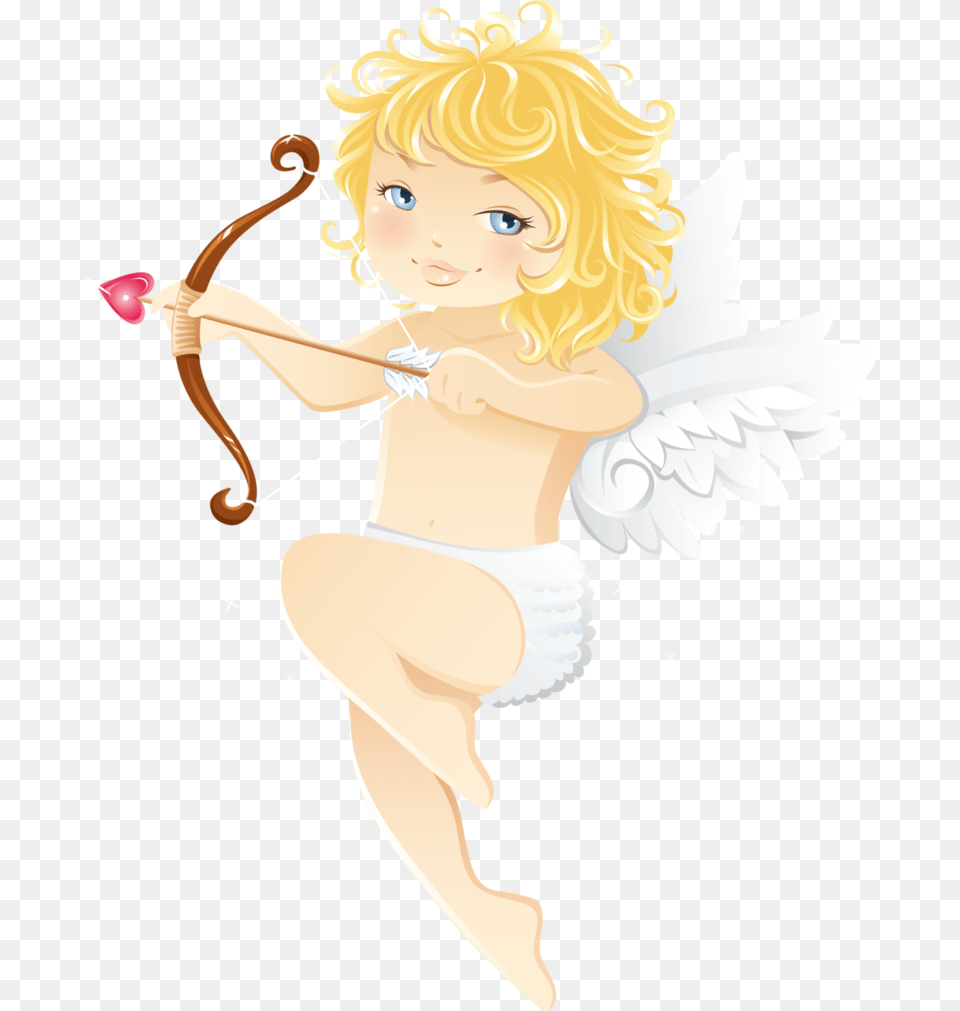 Cartoon Picture Of Cupid, Baby, Person, Face, Head Png Image