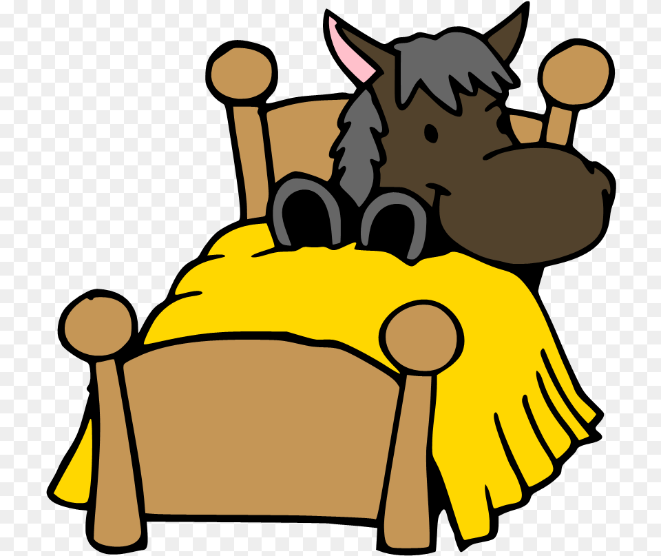 Cartoon Picture Of Horse Horse In A Bed, People, Person, Furniture Png Image