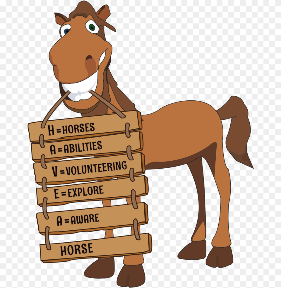 Cartoon Picture Of Horse Horse Volunteering Cartoon, Box, Animal, Mammal Png Image