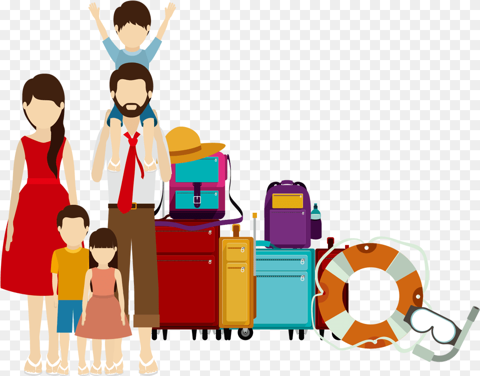 Cartoon Pictures Of Families Family Travel Illustration, Person, Boy, Child, Male Free Png Download