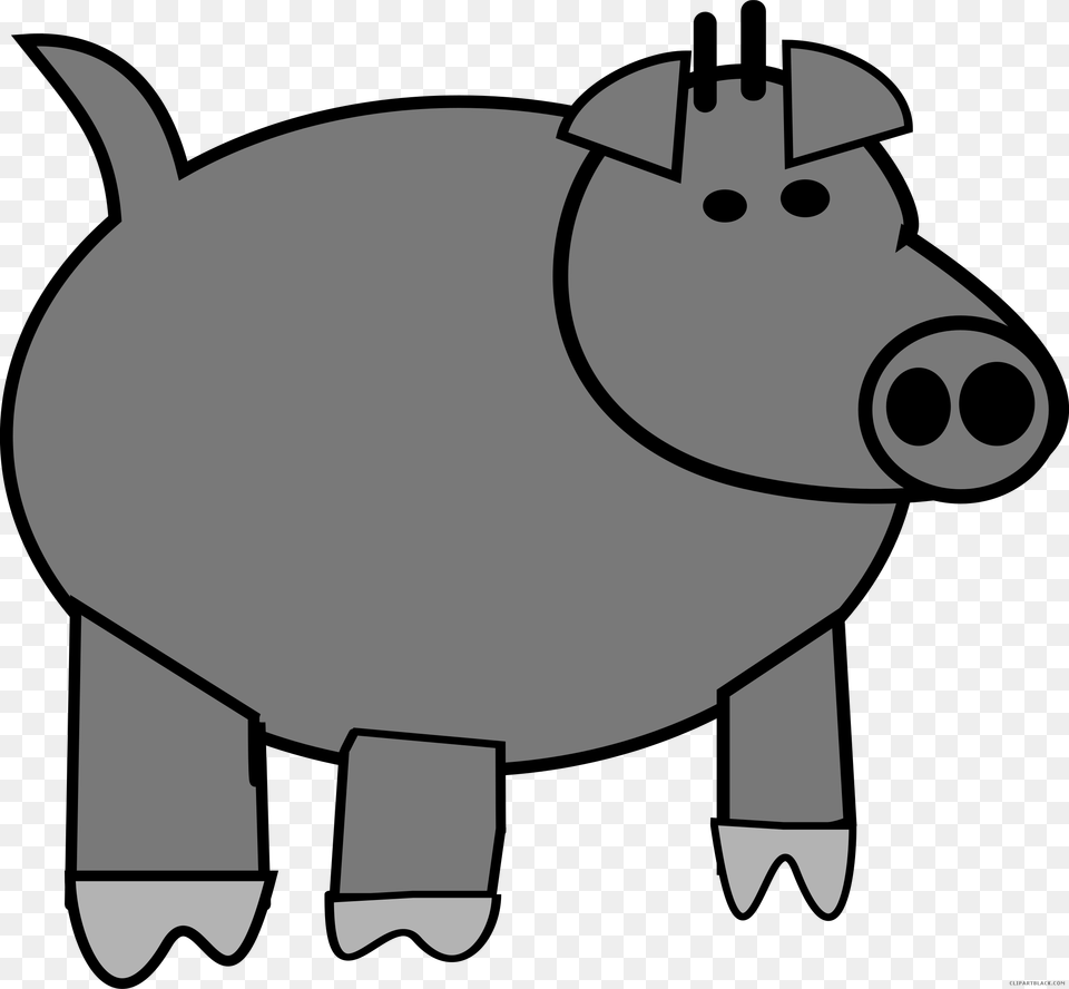 Cartoon Pig Animal Black White Clipart Images, Mammal, Hog, Boar, Wildlife Png Image