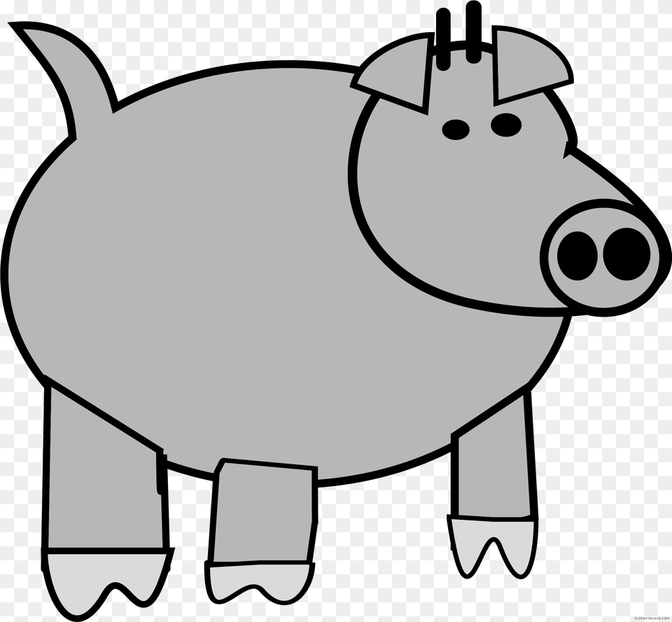 Cartoon Pig Animal Black White Clipart Cartoon Cartoon Pig, Mammal, Hog, Stencil, Bear Free Transparent Png