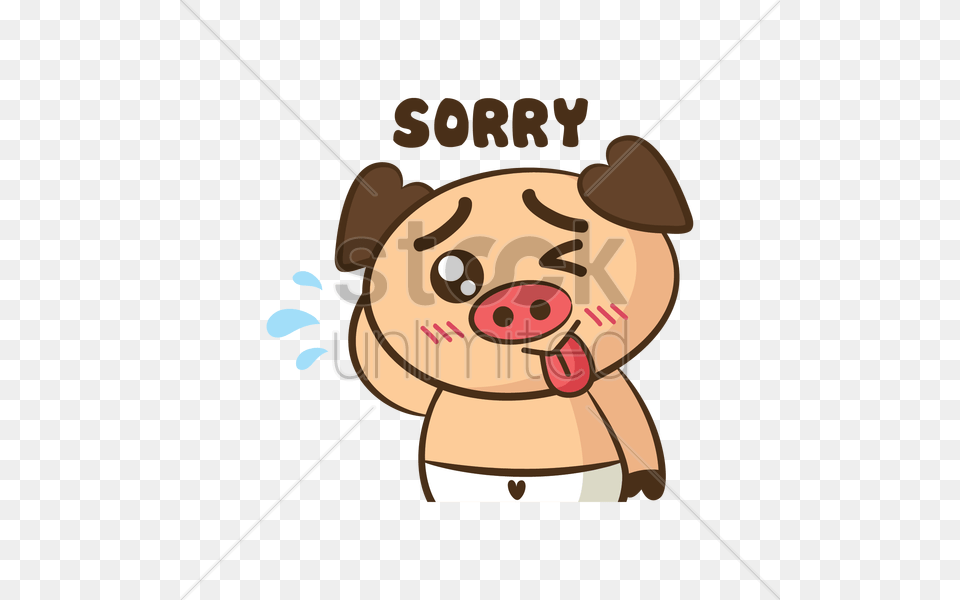 Cartoon Pig Feeling Sorry Vector Image Free Png