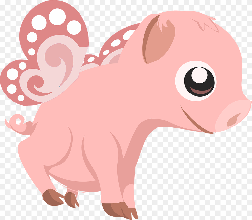 Cartoon Pig With Wings Clipart, Animal, Baby, Person, Mammal Free Transparent Png