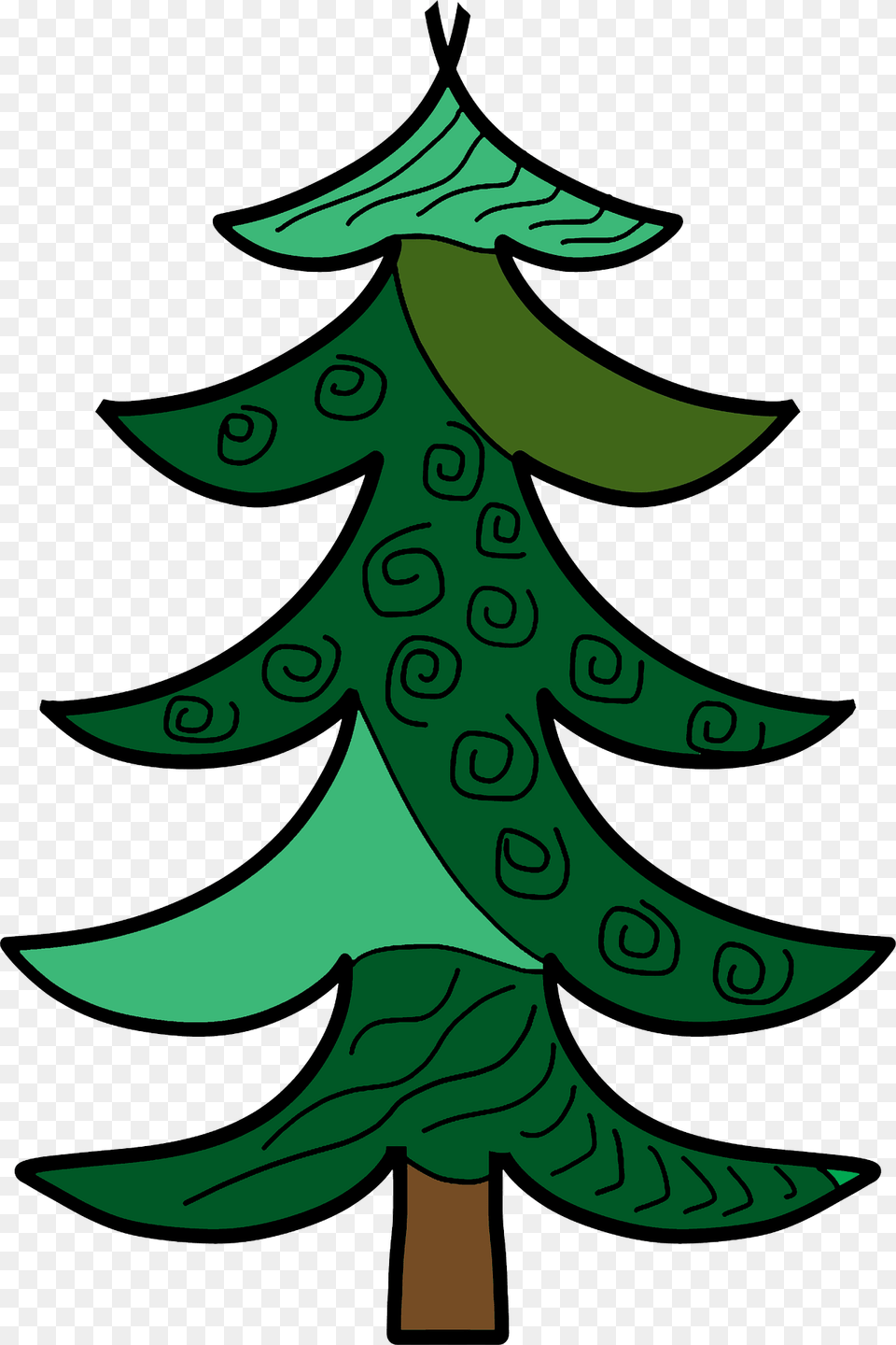 Cartoon Pine Clipart, Tree, Plant, Green, Fish Png Image
