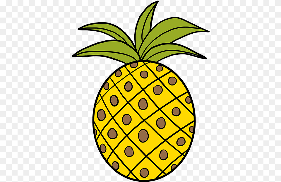 Cartoon Pineapple Drawing Easy Pineapple Drawing, Food, Fruit, Plant, Produce Free Png Download