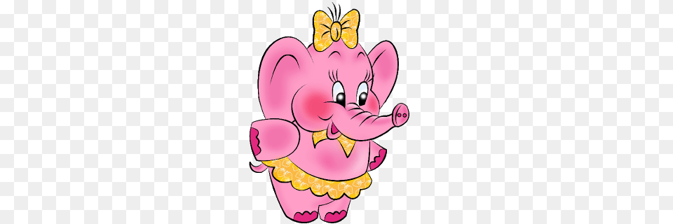 Cartoon Pink Elephant Cartoon Clip Art On A Transparent, Flower, Plant, Baby, Person Free Png Download