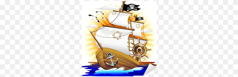 Cartoon Pirate Ship Barco Animado, Boat, Sailboat, Transportation, Vehicle Free Transparent Png