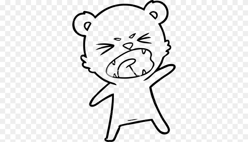 Cartoon Polar Bear Drawing Angry Face Meme, Text, Blackboard Free Png
