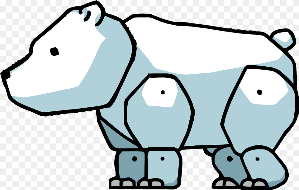 Cartoon Polar Bear Scribblenauts Polar Bear, Animal, Wildlife, Baby, Person Free Transparent Png