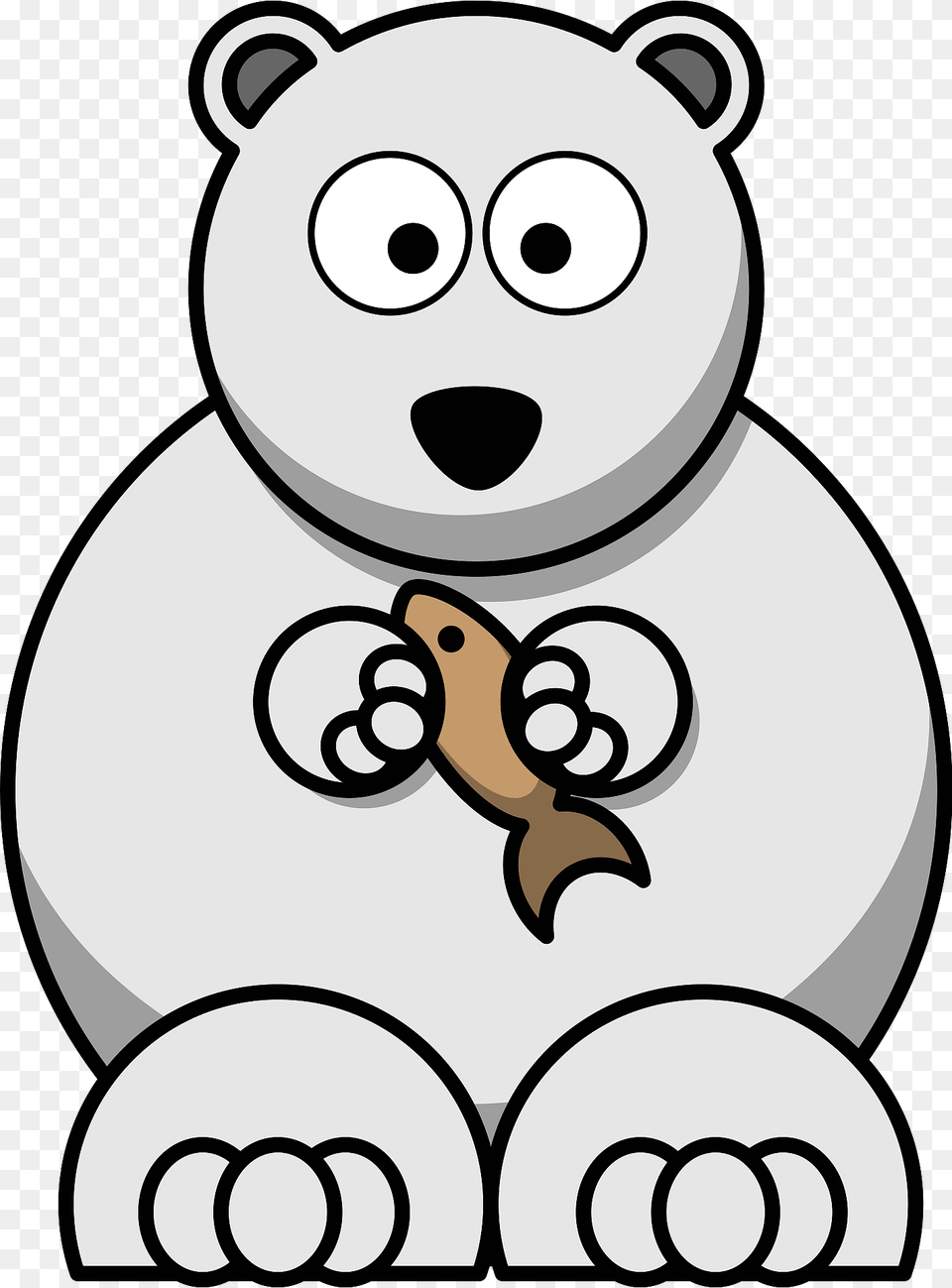 Cartoon Polar Bear With Fish Clipart, Animal, Mammal, Wildlife, Outdoors Free Transparent Png