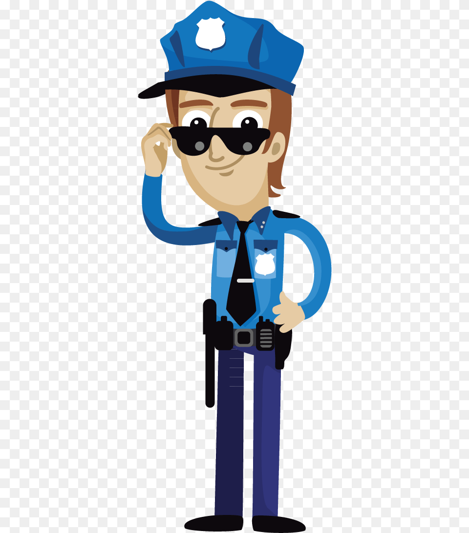 Cartoon Police Officer Clip Art Uncle Transprent Police Officer Clipart, Person, Accessories, Tie, Glasses Free Png Download