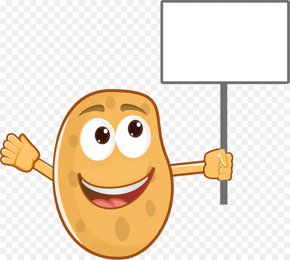 Cartoon Potato With Blank Sign Clipart, Nature, Outdoors, Snow, Snowman Free Png