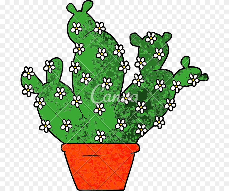 Cartoon Potted Cactus, Leaf, Plant, Potted Plant, Cookware Png