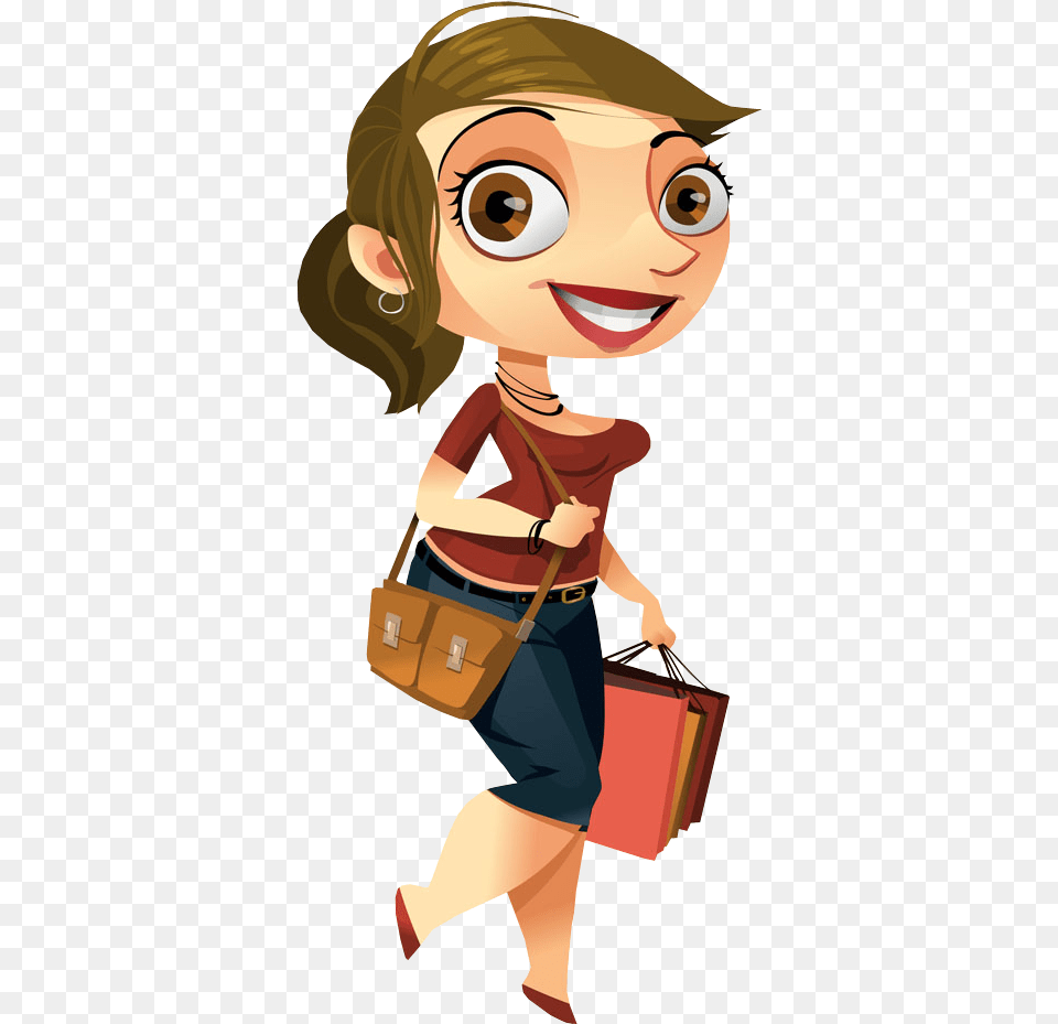 Cartoon Pretty With Shopping, Bag, Accessories, Handbag, Baby Free Png