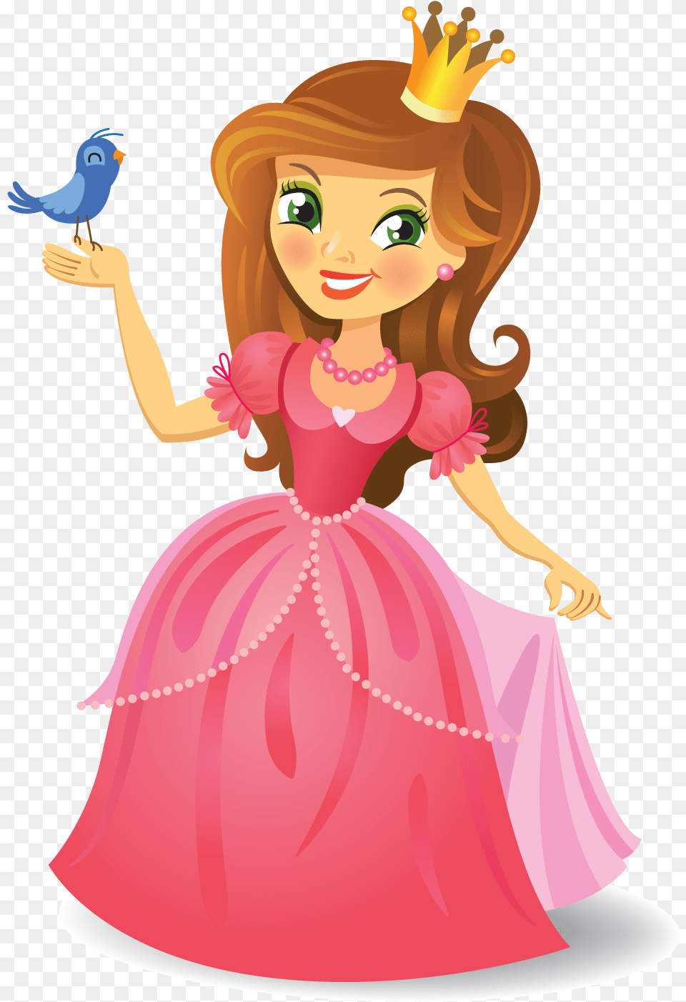 Cartoon Princess Images Happy Birthday For A Little Girl, Person, Clothing, Dress, Toy Free Png
