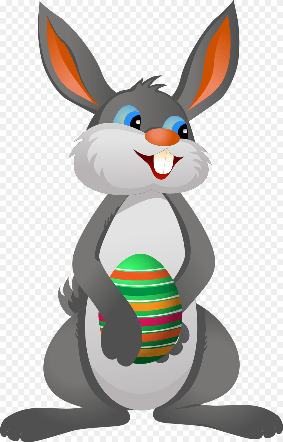 Cartoon Rabbit Holding An Easter Egg Easter Bunny, Animal, Mammal, Fish, Sea Life Png
