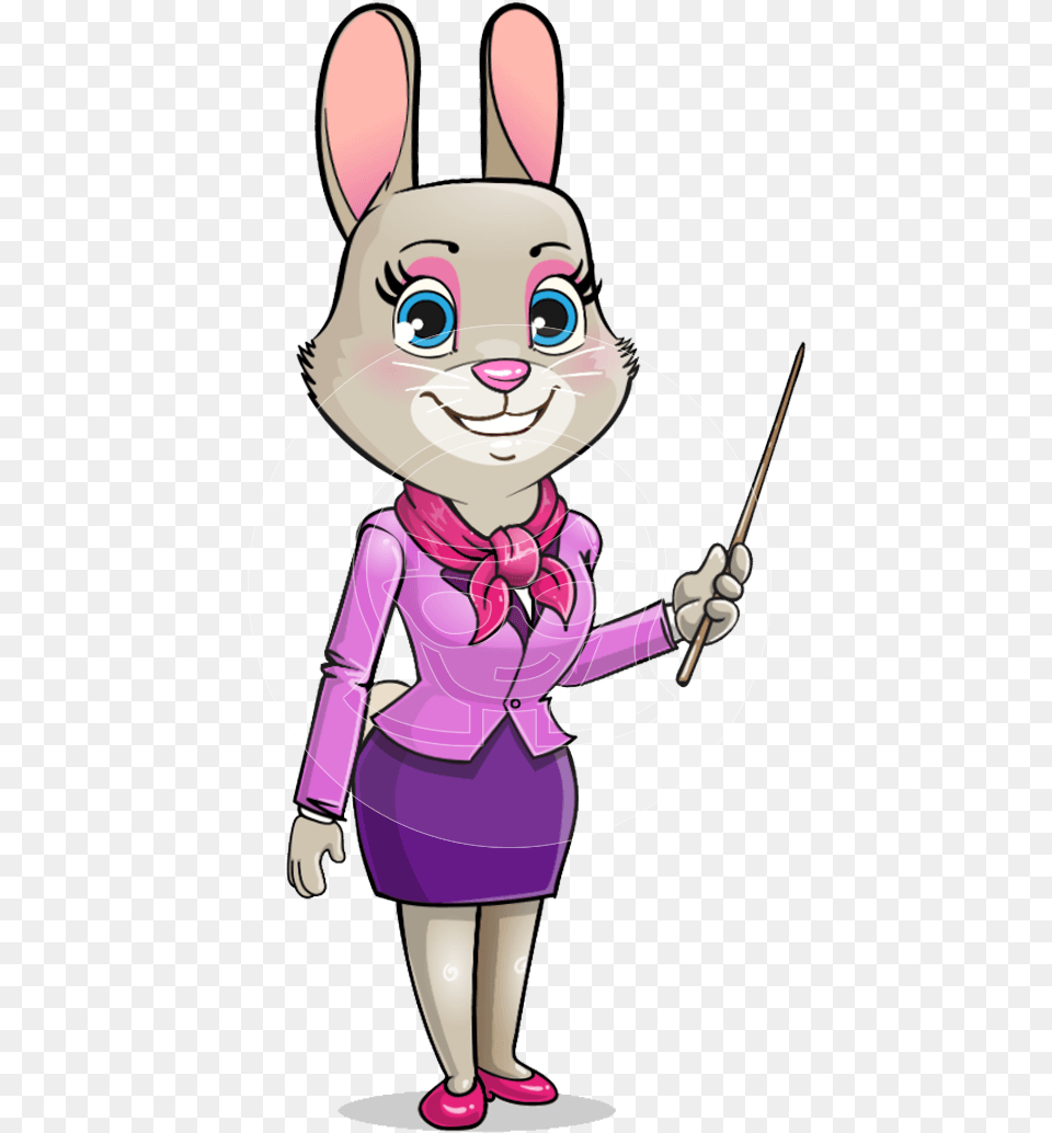 Cartoon Rabbit Teacher, Book, Comics, Publication, Person Png Image