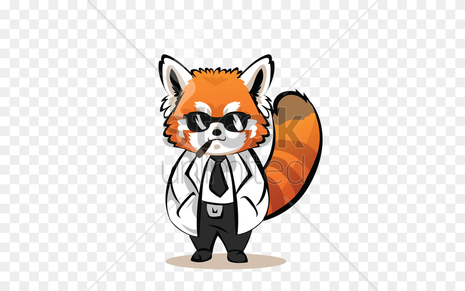 Cartoon Red Panda In White Coat Vector Image, Baby, Person, Animal, Mammal Free Png