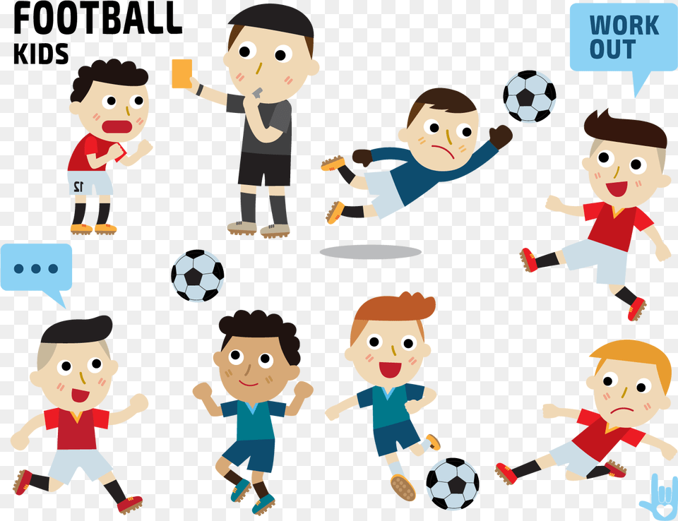 Cartoon Referee Illustration Football Sunshine Boy Playing Football Clipart, Baby, Person, Ball, Soccer Free Png