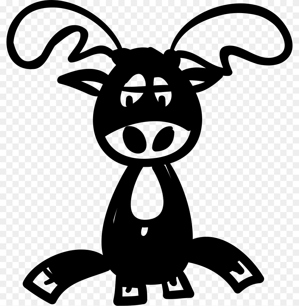 Cartoon Reindeer, Stencil Png