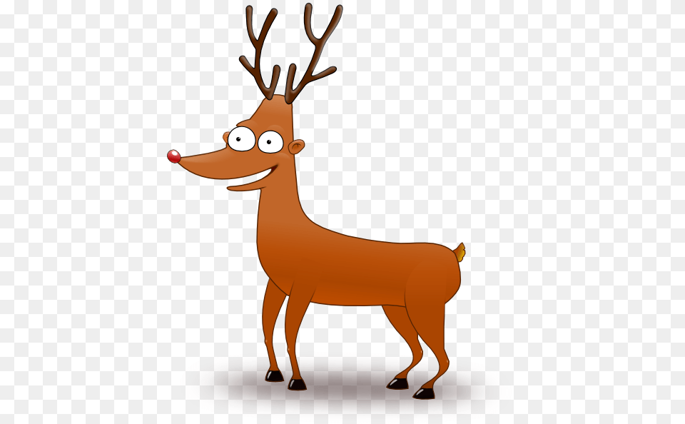 Cartoon Reindeer Clip Art, Animal, Deer, Mammal, Wildlife Png
