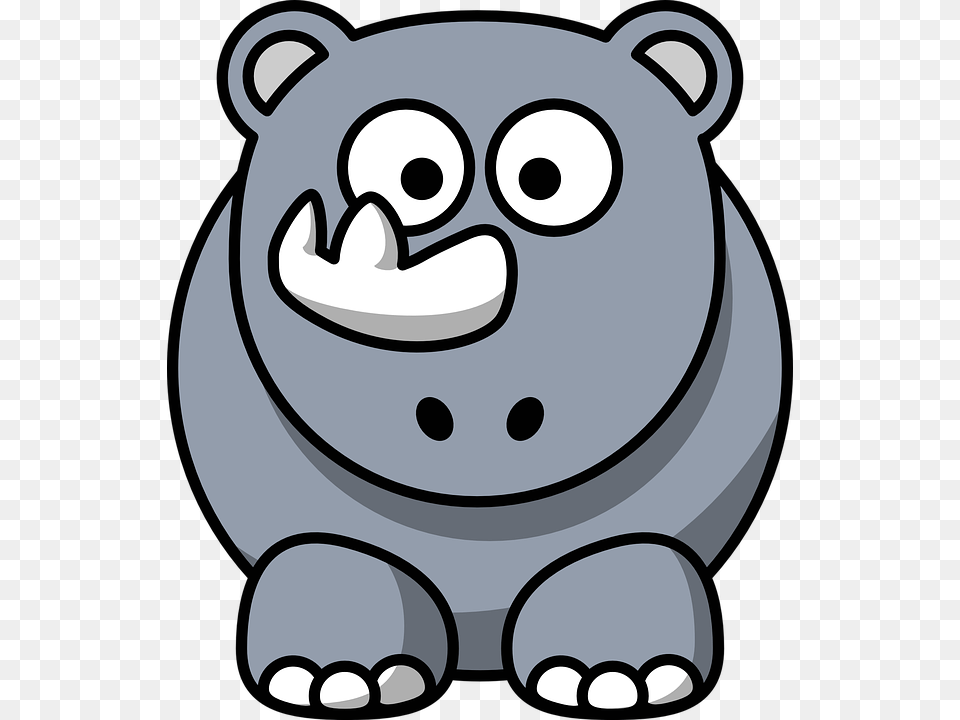 Cartoon Rhino, Animal, Bear, Mammal, Wildlife Png