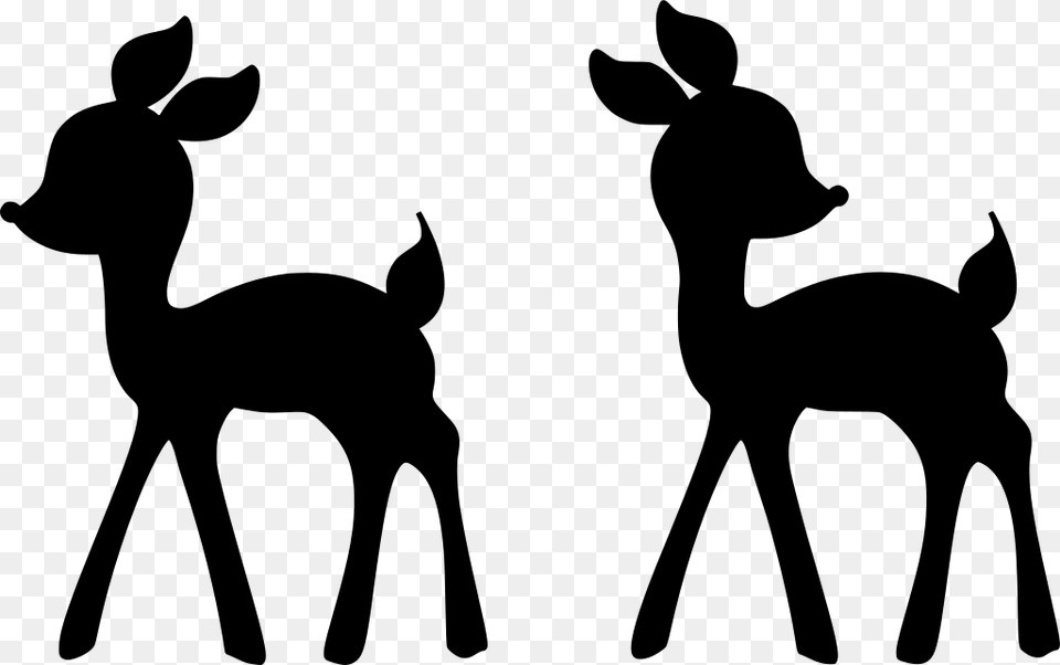 Cartoon Roe Deer, Gray Png Image