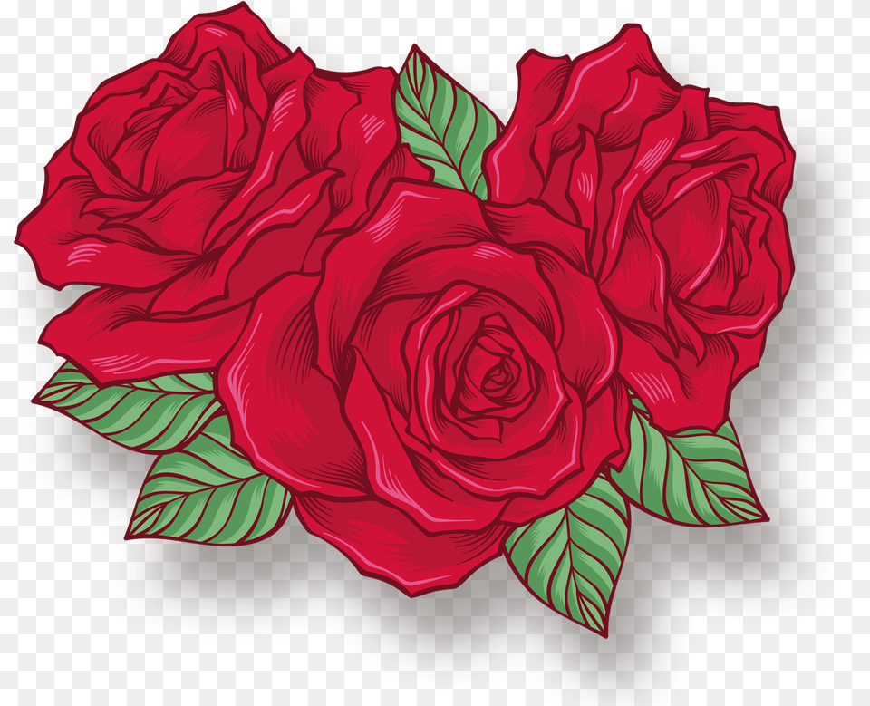 Cartoon Rose, Flower, Plant, Pattern, Art Free Png Download
