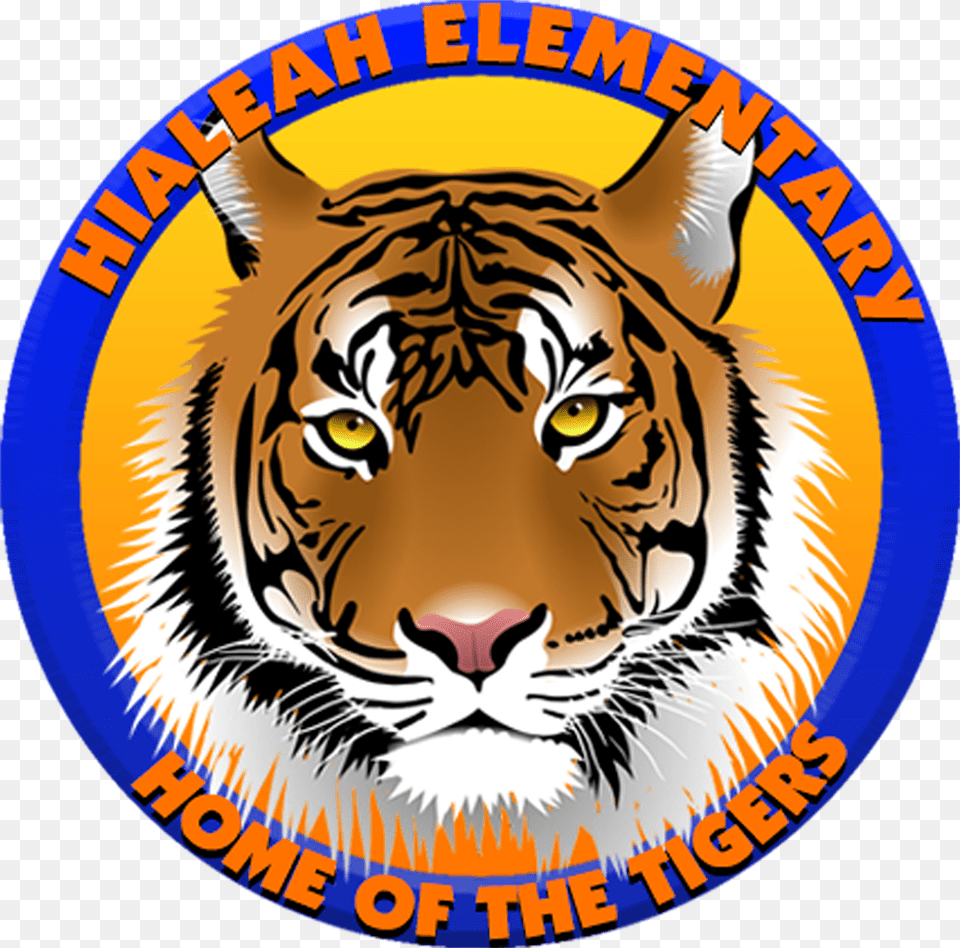 Cartoon Royal Bengal Tiger Download Hialeah Elementary School Logo, Animal, Wildlife, Mammal, Face Png Image