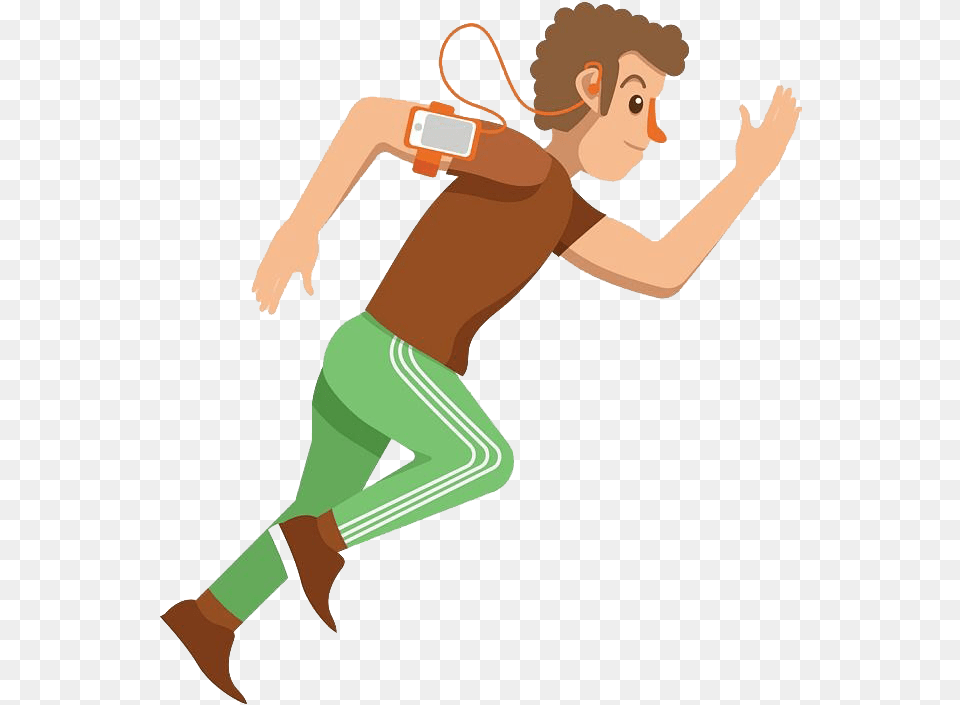 Cartoon Running Man, Person, Clothing, Pants, Face Png Image