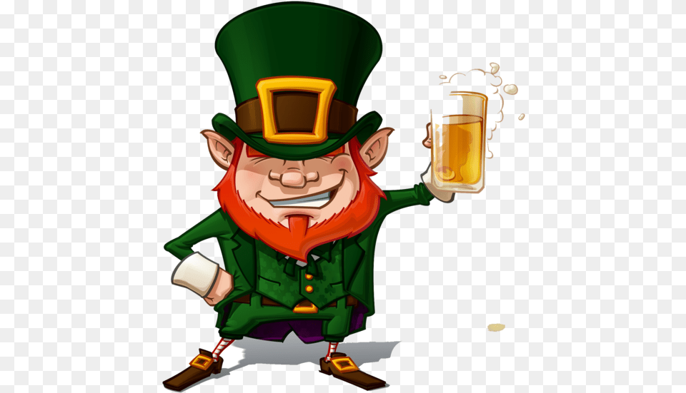Cartoon Saint Patricks Day Irish People Leprechaun For St Leprechaun, Alcohol, Beer, Beverage, Glass Png