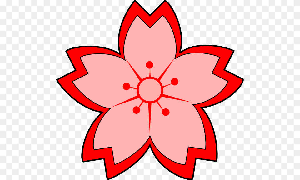 Cartoon Sakura Blossom Clip Art, Flower, Plant, Dahlia, Leaf Free Png