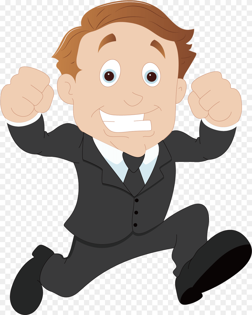 Cartoon Sales Businessperson Clip Art Running Man Cartoon, Body Part, Finger, Hand, Person Free Png Download