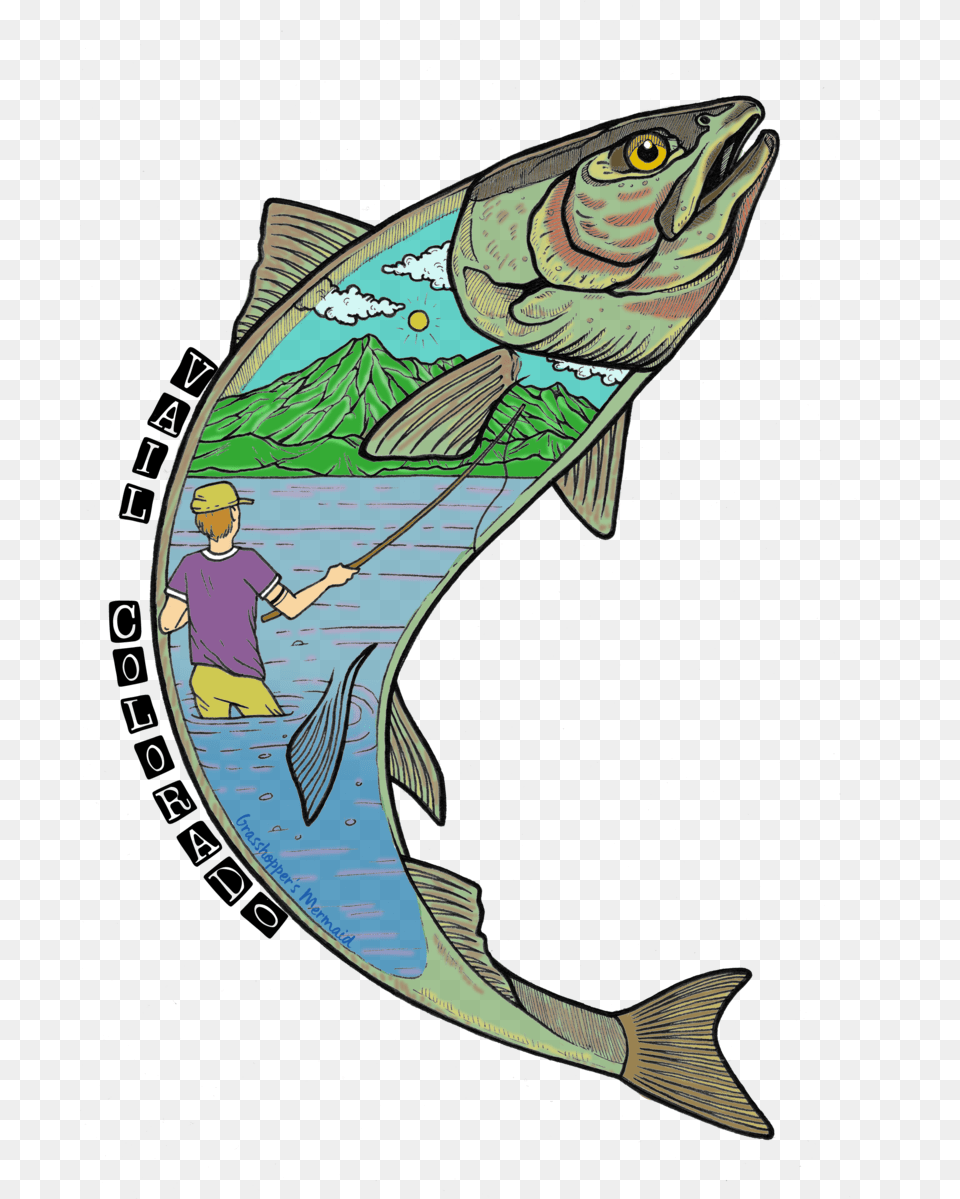 Cartoon Salmon, Person, Animal, Sea Life, Fish Free Png Download
