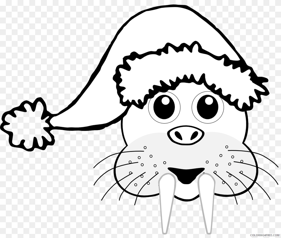 Cartoon Santa Hat Walrus Head Cartoon Brown Santa Hat Christmas Hat, Baby, Person, Animal, Mammal Free Png