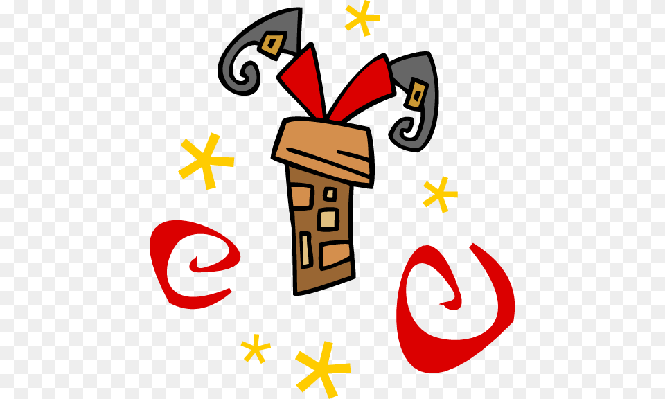 Cartoon Santa Stuck In A Chimney Clip Art Image From, Symbol, Dynamite, Weapon Png